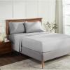 Superior Melange Flannel Cotton Sheet Set, Ultra-Soft Brushed Sheets, Modern, Farmhouse Bedding, Basics, Includes; Flat Sheet, Elastic Deep Pocket Fitted Sheet, Pillowcases, King, Fig Plum(Grey)