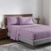 Superior Melange Flannel Cotton Sheet Set, Ultra-Soft Brushed Sheets, Modern, Farmhouse Bedding, Basics, Includes; Flat Sheet, Elastic Deep Pocket Fitted Sheet, Pillowcases, King, Fig Plum(Fig Plum)