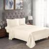 Superior Modal from Beechwood 300-Thread Count Solid Deep Pocket Sheet Set, King, White, 4-Piece SetxSuperior(Ivory)