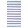 Superior Oversized Cotton Beach Towel for Adults and Kids, Quick Drying Towels for Pool, Spa, Resort, Hotel, Camping, Travel, Super Absorbent, Striped with Tassels, Tropical Cabana Collection, Black(Dusky Blue)