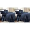 Superior Paisley 3 Piece Cotton Bedspread Set, Home Bed Decor, Decorative Bed Spread, 2 Pillow Shams, Medium Weight Blanket, Matelasse Coverlet Bedding, Vintage Floral Pattern, Queen, White(Navy Blue)