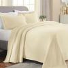 Superior Paisley 3 Piece Cotton Bedspread Set, Home Bed Decor, Decorative Bed Spread, 2 Pillow Shams, Medium Weight Blanket, Matelasse Coverlet Bedding, Vintage Floral Pattern, Queen, White(Ivory)