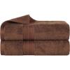 Superior Rayon from Bamboo Cotton Blend Bath Towel Set, Ideal for Bathroom, Guest Bath, Gym, Spa, Bathroom Decor, Home Essentials, Includes; 2 Bath Towels, 2 Pack, 30” x 54″, Cocoa