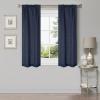 Superior Shimmer Blackout Curtain Set of 2, Thermal Insulated Panel Pair with Grommet Top Header, Chic Metallic Embellished Room Darkening Drapes, Available in 4 Lengths – Navy, 52” x 63” each(Navy Blue)