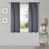 Superior Shimmer Blackout Curtain Set of 2, Thermal Insulated Panel Pair with Grommet Top Header, Chic Metallic Embellished Room Darkening Drapes, Available in 4 Lengths – Navy, 52” x 63” each(Grey)