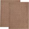 Superior Striped Bath Mat 2-Pack, 100% Combed Cotton, Luxury Spa Ribbed Texture, Durable and Washable Bathroom Mats – Aster Blue, 22″ x 35″ each(Chocolate)