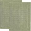 Superior Striped Bath Mat 2-Pack, 100% Combed Cotton, Luxury Spa Ribbed Texture, Durable and Washable Bathroom Mats – Aster Blue, 22″ x 35″ each(Forest Green)