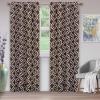 Superior Trellis Collection Quality Soft, Insulated, Thermal, Woven Blackout Grommet Printed Curtain Panel Pair (Set Of 2) 52″ x 84″ – Light Blue(Chocolate)