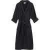 Superior Waffle Weave Cotton Unisex Bathrobe with Belt, Soft and Absorbent Robe for Men and Women Bath Essentials Robes(Black)