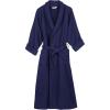 Superior Waffle Weave Cotton Unisex Bathrobe with Belt, Soft and Absorbent Robe for Men and Women Bath Essentials Robes(Navy Blue)