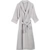 Superior Waffle Weave Cotton Unisex Bathrobe with Belt, Soft and Absorbent Robe for Men and Women Bath Essentials Robes(Silver)