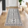 Superior Washable Indoor Large Area Rug, Nylon, Home Decor, Living Room, Bedroom, Hallway, Office, Machine Wash, Durable Cotton Backing, Traditional, Zadar Collection, 10′ x 14′, Navy Blue/Ivory(Ivory)