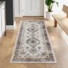 Superior Washable Indoor Large Area Rug, Nylon, Home Decor, Living Room, Bedroom, Hallway, Office, Machine Wash, Durable Cotton Backing, Traditional, Zadar Collection, 10′ x 14′, Navy Blue/Ivory(Beige Ivory)