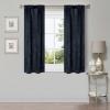 Superior Waverly Blackout Curtain Set of 2, Thermal Insulated Panel Pair with Grommet Top Header, Beautiful Embossed Wave Room Darkening Drapes, Available in 4 Lengths – Ivory, 52”x84” each(Navy Blue)