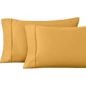 1200 Thread Count 100% Egyptian Cotton, Soft and Breathable, 2-Piece King Pillowcase Set Solid, White(Dijon)