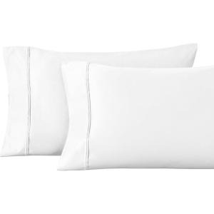 1200 Thread Count 100% Egyptian Cotton, Soft and Breathable, 2-Piece King Pillowcase Set Solid, White(White)