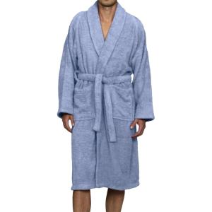 Cotton Unisex Terry Robe, Soft And Absorbent Robes For Men And Women, Bathroom Accessories(Blue)