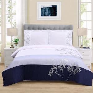 SUPERIOR 100% Cotton Duvet Cover Set, Soft 3-Piece Duvet Set, Includes 1 Duvet Cover with Button Closure, 2 Pillow Shams, Sydney Collection, King/California King(Blue)