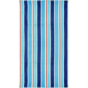SUPERIOR 100% Cotton Luxury Beach Towels – Oversized Beach Towel, 450 GSM Swim Towel, Red, White, & Blue Ocean Stripes (34″ x 64″)(Blue Ocean)