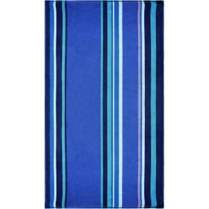 SUPERIOR 100% Cotton Luxury Beach Towels – Oversized Beach Towel, 450 GSM Swim Towel, Red, White, & Blue Ocean Stripes (34″ x 64″)(Blue Stripe)