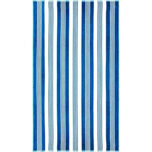 SUPERIOR 100% Cotton Luxury Beach Towels – Oversized Beach Towel, 450 GSM Swim Towel, Red, White, & Blue Ocean Stripes (34″ x 64″)(Navy Blue)