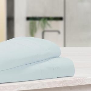 SUPERIOR 1000 Thread Count Egyptian Cotton Pillowcase Set, Pillow Covers for All Pillows and Sleepers, Soft Pillowcases for Bed Fashion, Basics, Large Cases, 2-Piece Set- Standard, Light Blue(Baby Blue)