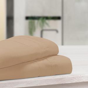 SUPERIOR 1000 Thread Count Egyptian Cotton Pillowcase Set, Pillow Covers for All Pillows and Sleepers, Soft Pillowcases for Bed Fashion, Basics, Large Cases, 2-Piece Set- Standard, Light Blue(Tan)