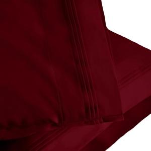 SUPERIOR 1000 Thread Count Egyptian Cotton Pillowcase Set, Pillow Covers for All Pillows and Sleepers, Soft Pillowcases for Bed Fashion, Basics, Large Cases, 2-Piece Set- Standard, Light Blue(Burgundy)