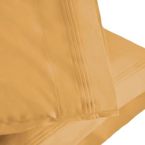 SUPERIOR 1000 Thread Count Egyptian Cotton Pillowcase Set, Pillow Covers for All Pillows and Sleepers, Soft Pillowcases for Bed Fashion, Basics, Large Cases, 2-Piece Set- Standard, Light Blue(Gold)