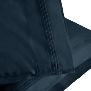 SUPERIOR 1000 Thread Count Egyptian Cotton Pillowcase Set, Pillow Covers for All Pillows and Sleepers, Soft Pillowcases for Bed Fashion, Basics, Large Cases, 2-Piece Set- Standard, Light Blue(Navy Blue)