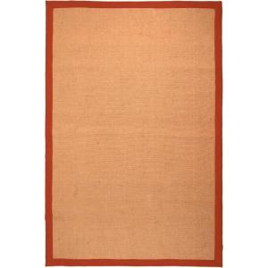 SUPERIOR Classic Collection Hand Woven Jute Rug (5’X8′) – Navy Blue(Rust)