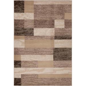 SUPERIOR Indoor Area Rug, Jute Backed, Modern Geometric Patchwork Floor Decor for Bedroom, Office, Living Room, Entryway, Hardwood Floors, Rockwood Collection, 6′ x 9′, Slate(Beige)