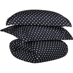 SUPERIOR Polka Dot Duvet Cover Set, Cotton Blend Bedding Sets, Soft and Wrinkle Resistant Duvet Cover with Matching Pillow Sham – Twin, Grey(Black)