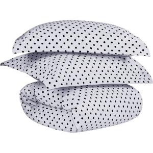 SUPERIOR Polka Dot Duvet Cover Set, Cotton Blend Bedding Sets, Soft and Wrinkle Resistant Duvet Cover with Matching Pillow Sham – Twin, Grey(White)