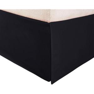 Superior 100% Brushed Microfiber Pleated Bed Skirt, Queen, Chrome(Black)
