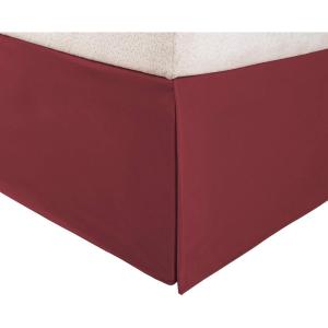 Superior 100% Brushed Microfiber Pleated Bed Skirt, Queen, Chrome(Burgundy)