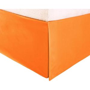 Superior 100% Brushed Microfiber Pleated Bed Skirt, Queen, Chrome(Orange)