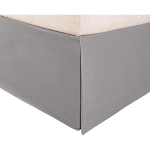 Superior 100% Brushed Microfiber Pleated Bed Skirt, Queen, Chrome(Silver)