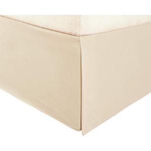 Superior 100% Brushed Microfiber Pleated Bed Skirt, Queen, Chrome(Tan)