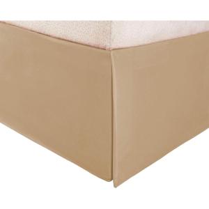 Superior 100% Brushed Microfiber Pleated Bed Skirt, Queen, Chrome(Taupe)