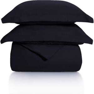 Superior 100% Cotton, 300 Thread Count Wrinkle Free, Easy Care 3 Piece – King/California King Duvet Cover Set, Ivory(Black)