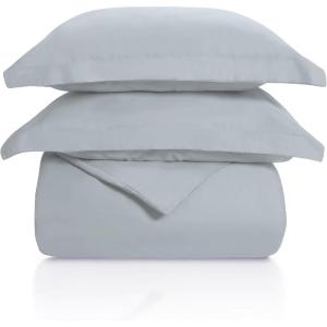Superior 100% Cotton, 300 Thread Count Wrinkle Free, Easy Care 3 Piece – King/California King Duvet Cover Set, Ivory(Light Blue)