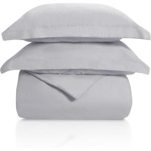 Superior 100% Cotton, 300 Thread Count Wrinkle Free, Easy Care 3 Piece – King/California King Duvet Cover Set, Ivory(Light Grey)