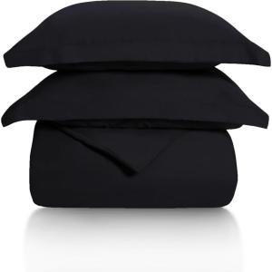 Superior 100% Cotton, 300 Thread Count Wrinkle Free, Easy Care 3 Piece – King/California King Duvet Cover Set, Ivory(Navy Blue)