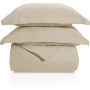 Superior 100% Cotton, 300 Thread Count Wrinkle Free, Easy Care 3 Piece – King/California King Duvet Cover Set, Ivory(Tan)