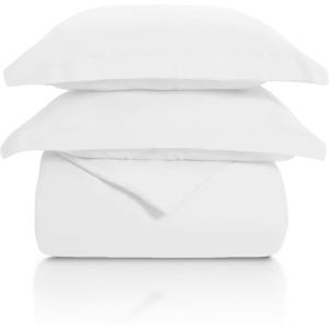 Superior 100% Cotton, 300 Thread Count Wrinkle Free, Easy Care 3 Piece – King/California King Duvet Cover Set, Ivory(White)