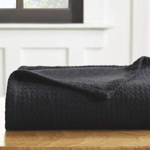 Superior 100% Cotton Toros Textured Blanket All Season Premium Thermal Blanket Woven Reversible Ultra-Soft and Warm Cotton Blankt for Bed/Couch, Waffle Stitch Collection, Full/Queen, Turquoise(Black)