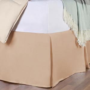 Superior 100% Premium Combed Cotton, Bed Skirt with 15″ Drop, Classic Pleated Sides and Split Corners to Accommodate Bed Posts, Red – King(Beige)