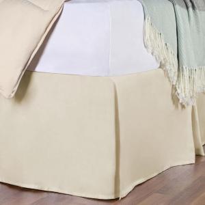 Superior 100% Premium Combed Cotton, Bed Skirt with 15″ Drop, Classic Pleated Sides and Split Corners to Accommodate Bed Posts, Red – King(Ivory)