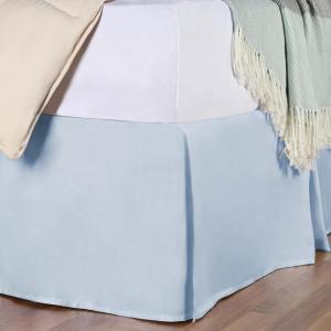 Superior 100% Premium Combed Cotton, Bed Skirt with 15″ Drop, Classic Pleated Sides and Split Corners to Accommodate Bed Posts, Red – King(Light Blue)